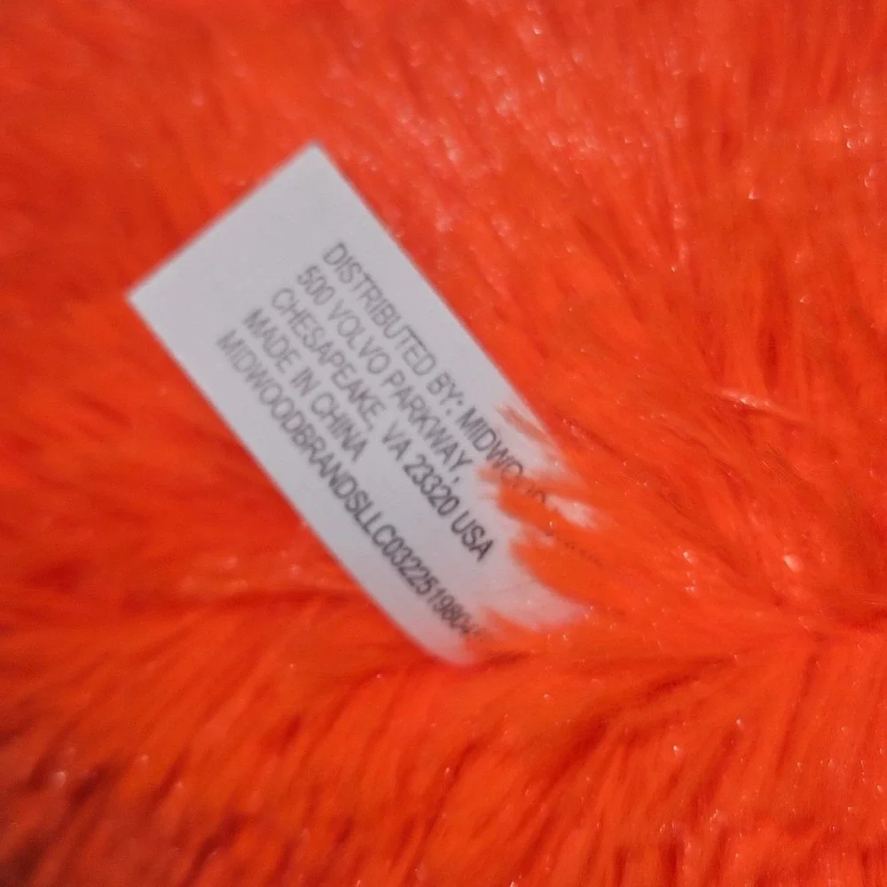 Midwood Brands One Eyed Monster Plush Orange Blue Shaggy Faux Fur Stuffed Toy